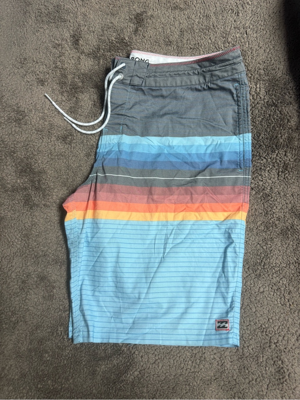 Billabong Men's Blue Gradient Stripe Boardshorts